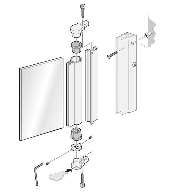 Aqua Full height shower door hinge - Image 2