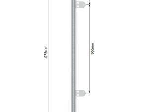 42.4mm Balustrade Post Fully Assembled 978mm Long - Open Top
