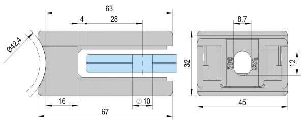 Standard Glass Clamp Raw Zinc (box of 4) - Image 5