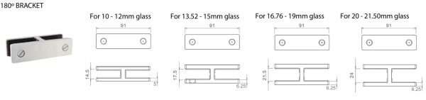 Balustrade Glass Stiffener - Glass to Glass 180° - Image 2