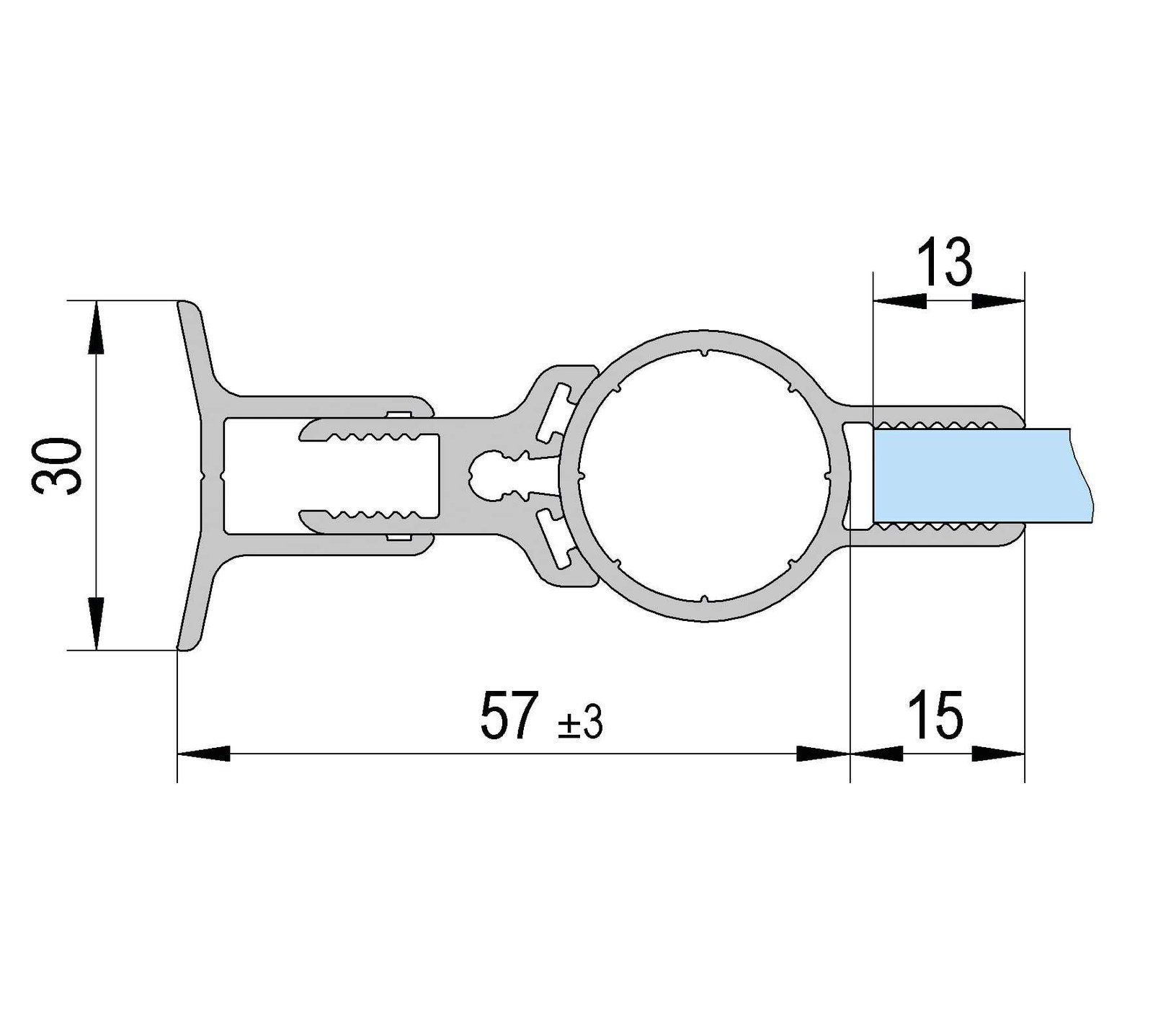 Aqua Light Full height shower door hinge - Image 3