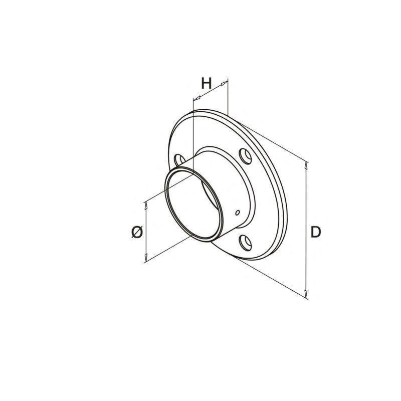 Flanged Wall Socket - Image 2